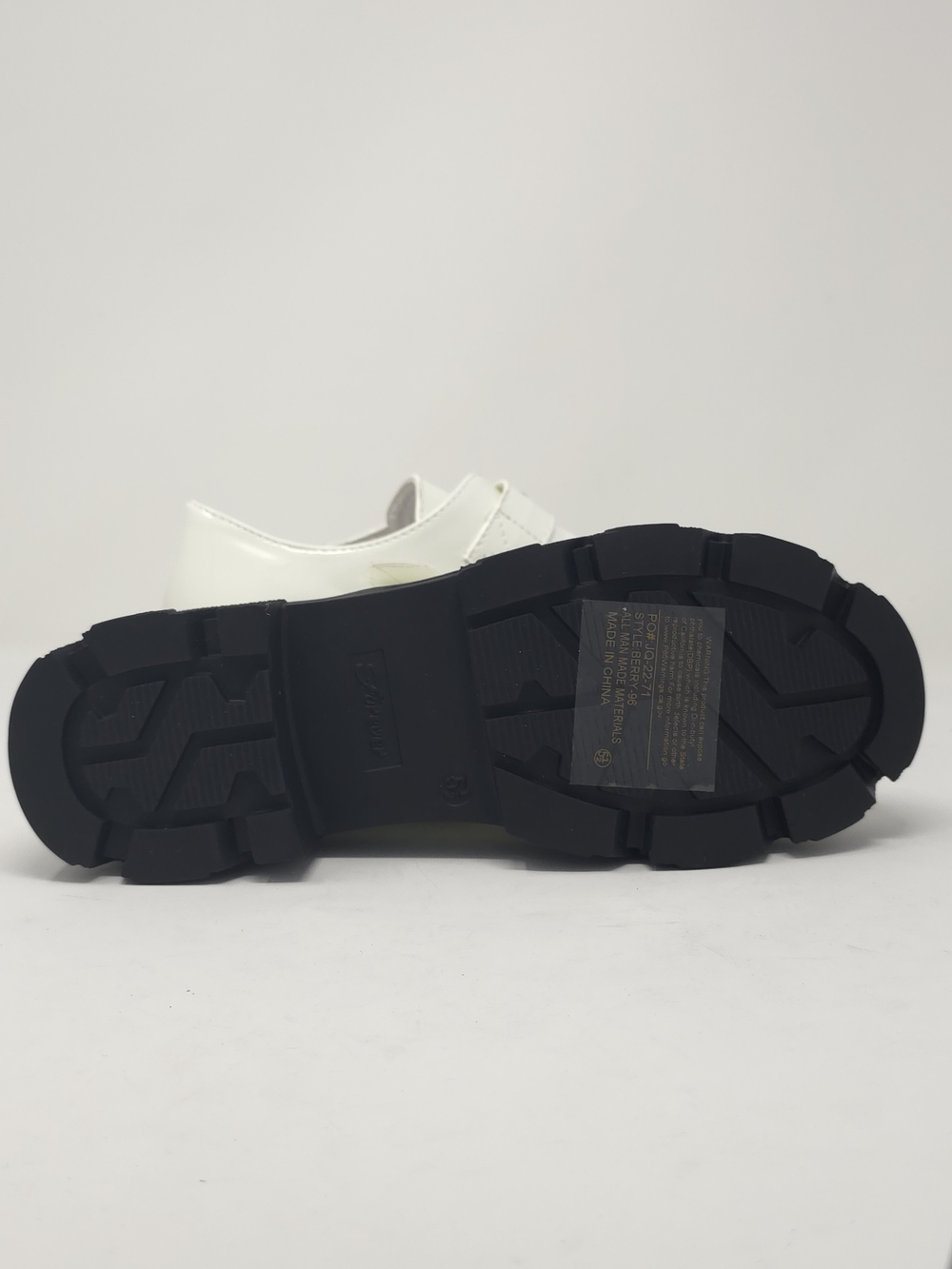 White Chunky Platform Loafers Buckle Strap Lug Sole Slip On Casual Trendy - Picture 4 of 9